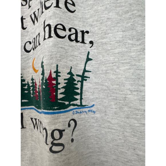 Graphic Cotton Cropped T Shirt"If a Man Speaks..."  -Heather Grey, L - Picture 4 of 7